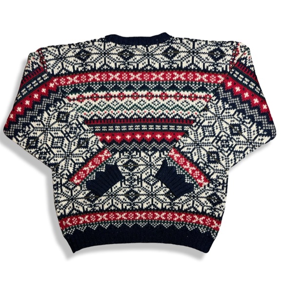 Vintage G.H.Bass&Co Pattern Knit Shetland Wool Sweater - Picture 2 of 5